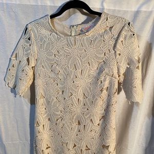 Elegant short beige dress S